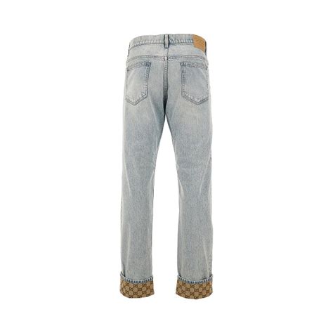 jeans gucci uomo risvolto|Gucci.